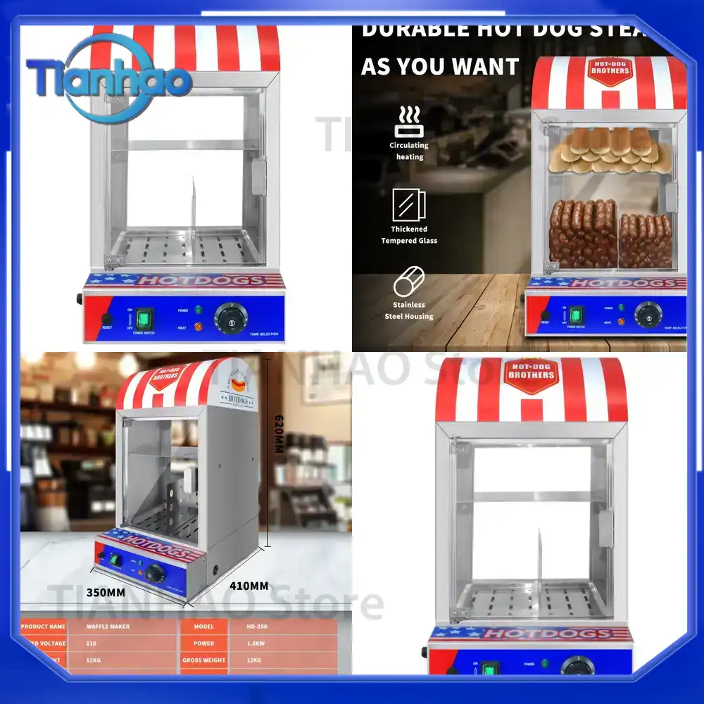 Food Processor Snacks - Commercial Automatic Hot Dog Bun Warmer