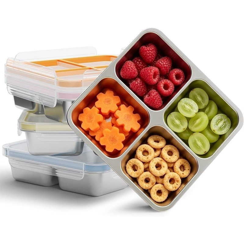 Food Snacks In Usa - GIGI 4Pack Stainless Steel Snack Containers,4