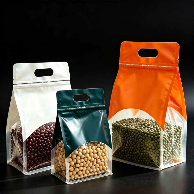 Food Snacks Logos - 50Pcs Transparent Handheld Seal Bags,Resealable Bag