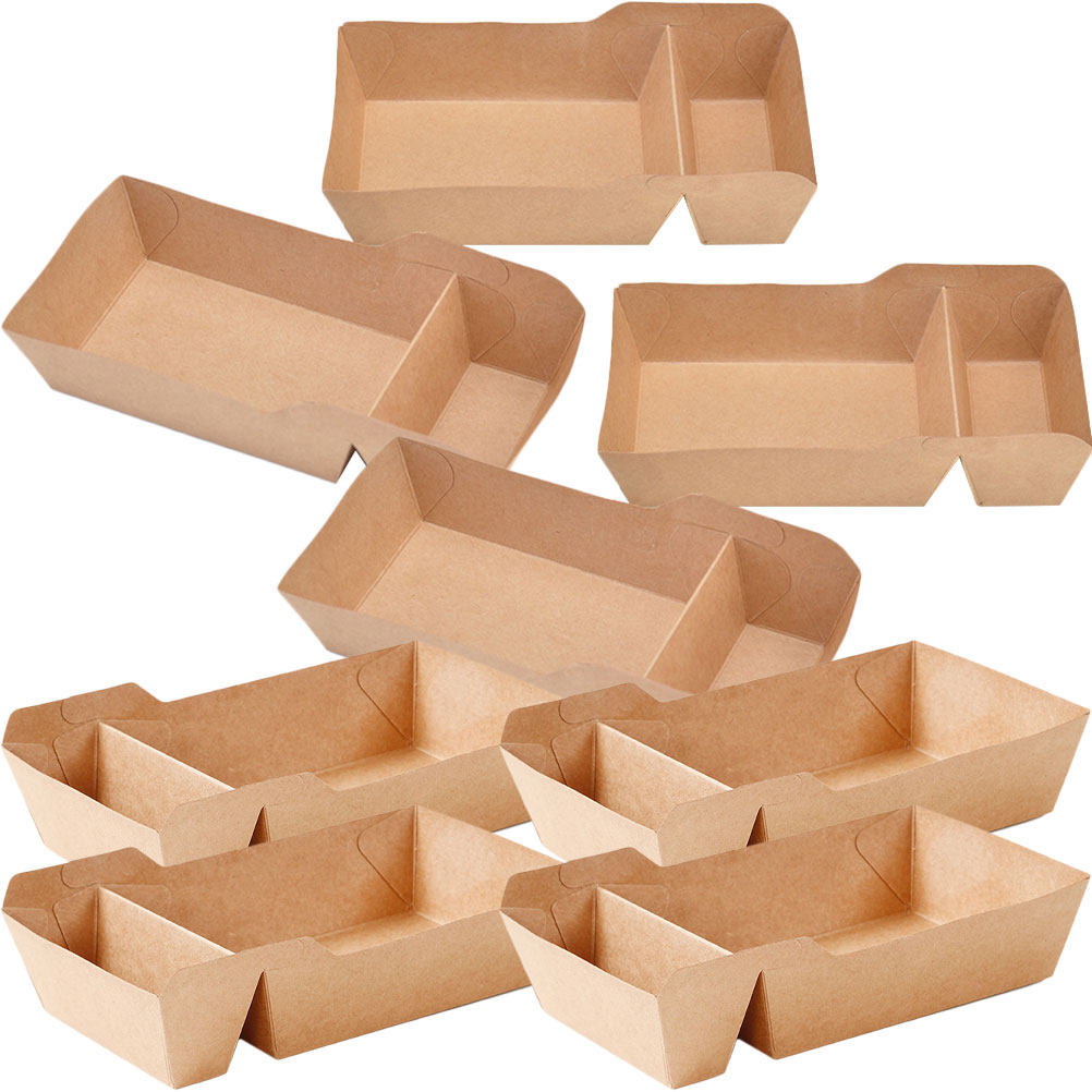 Food Day Snacks - 50Pcs Paper Snack Boxes Blank Surface