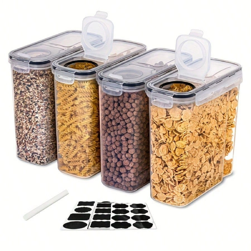 Food Packed Snacks - 4 Pack Airtight Cereal Dry Food