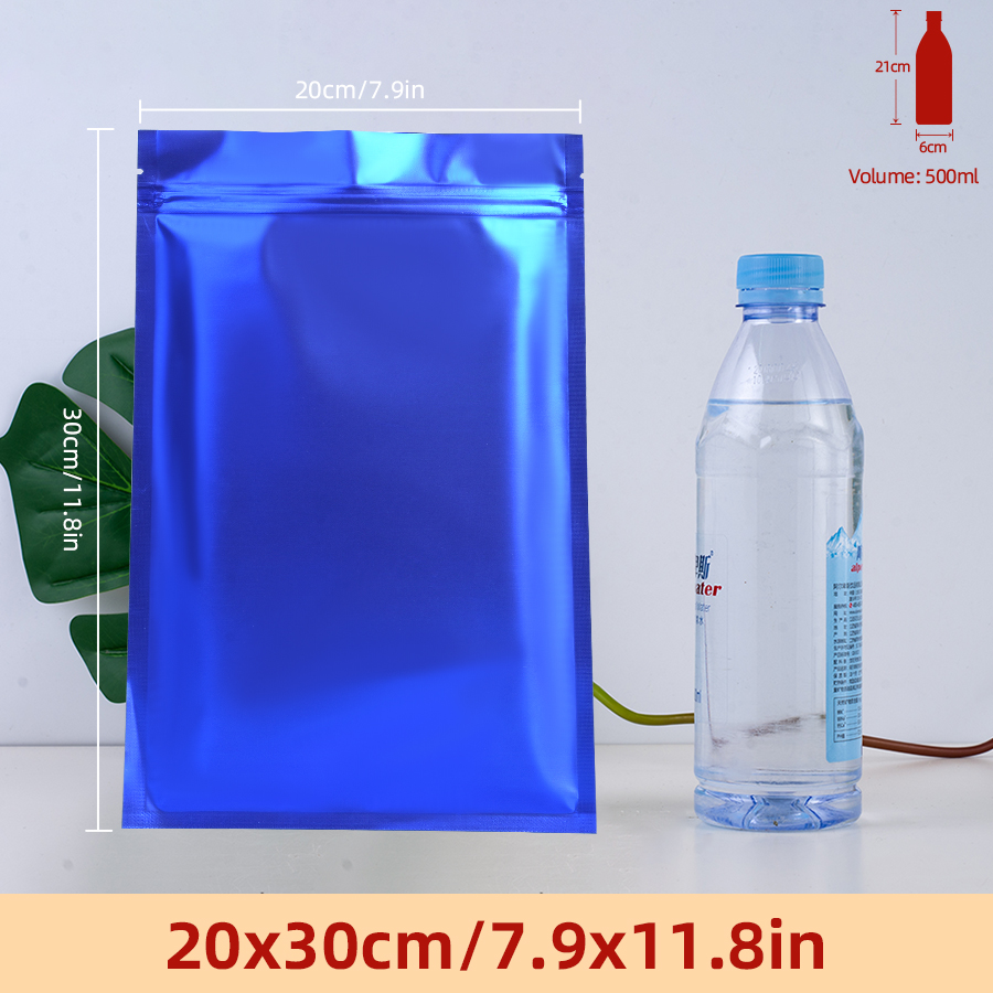 Food Snacks In Usa - 100pcs Matte Blue Foil Zipper Pouches,