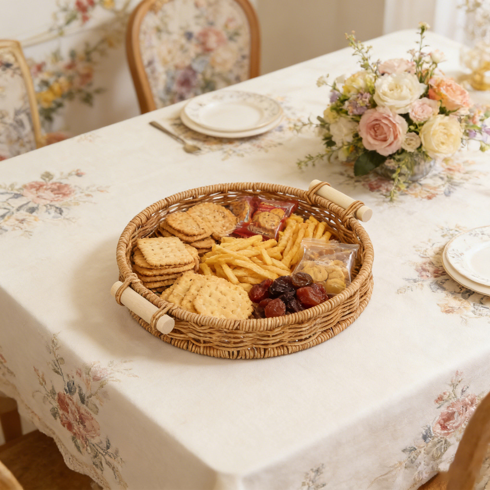 Imitation Rattan Bread Basket  - Food Drink Snacks ulasan dan harga