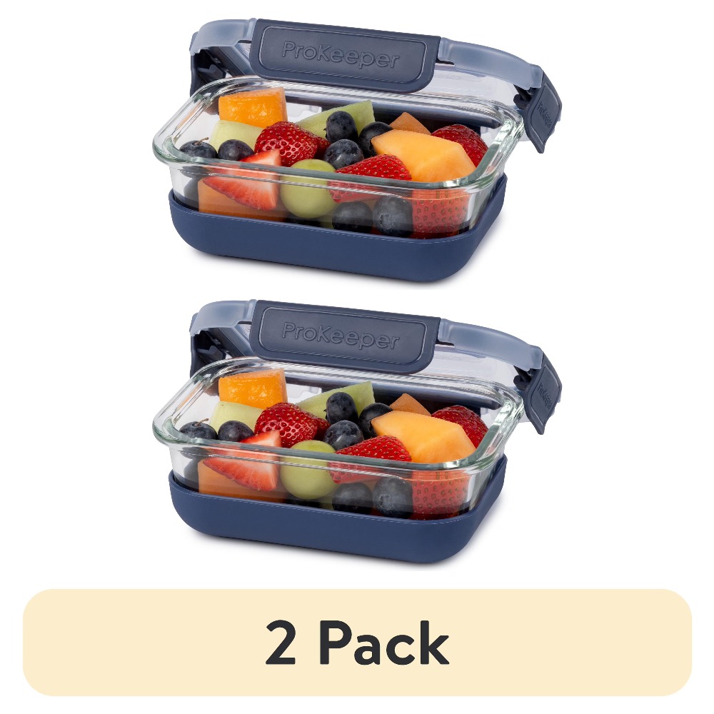 2 Pack 1.6 Cup Glass Food Stor - Food Packed Snacks ulasan dan harga