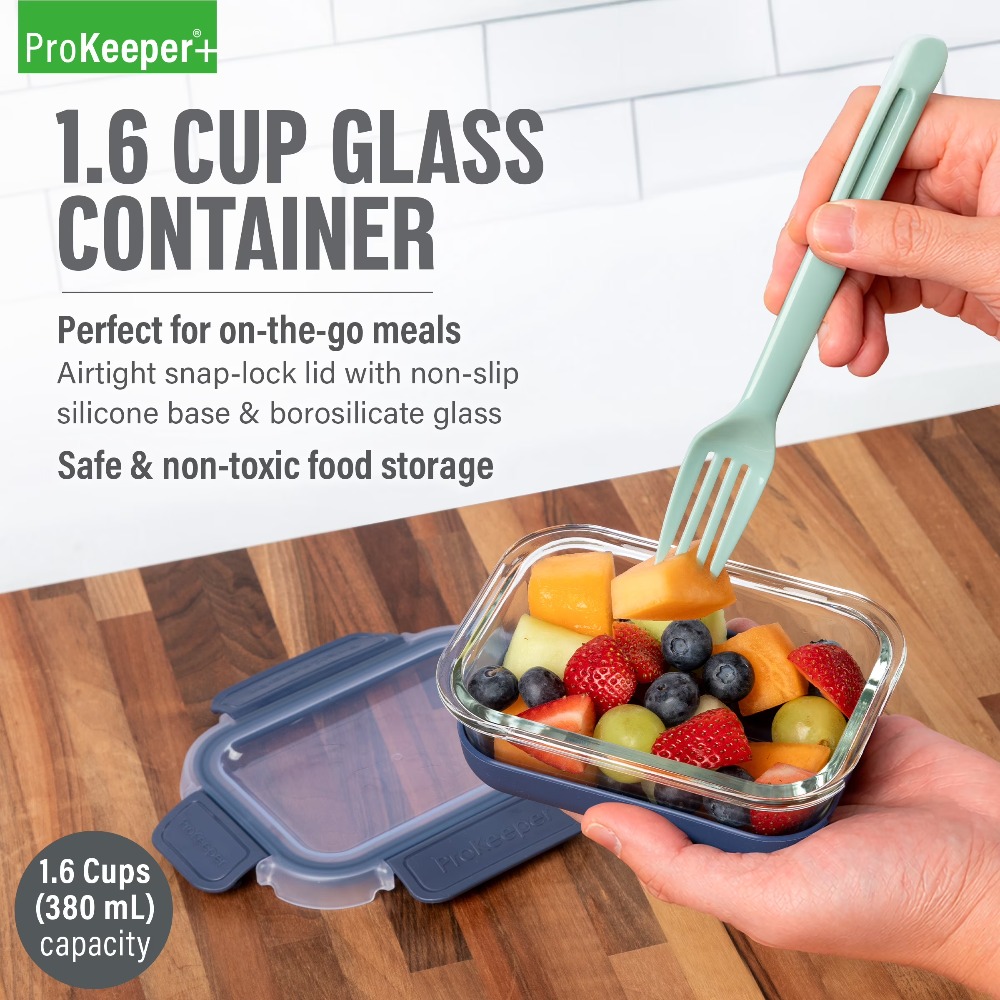 2 Pack 1.6 Cup Glass Food Stor - Food Packed Snacks ulasan dan harga