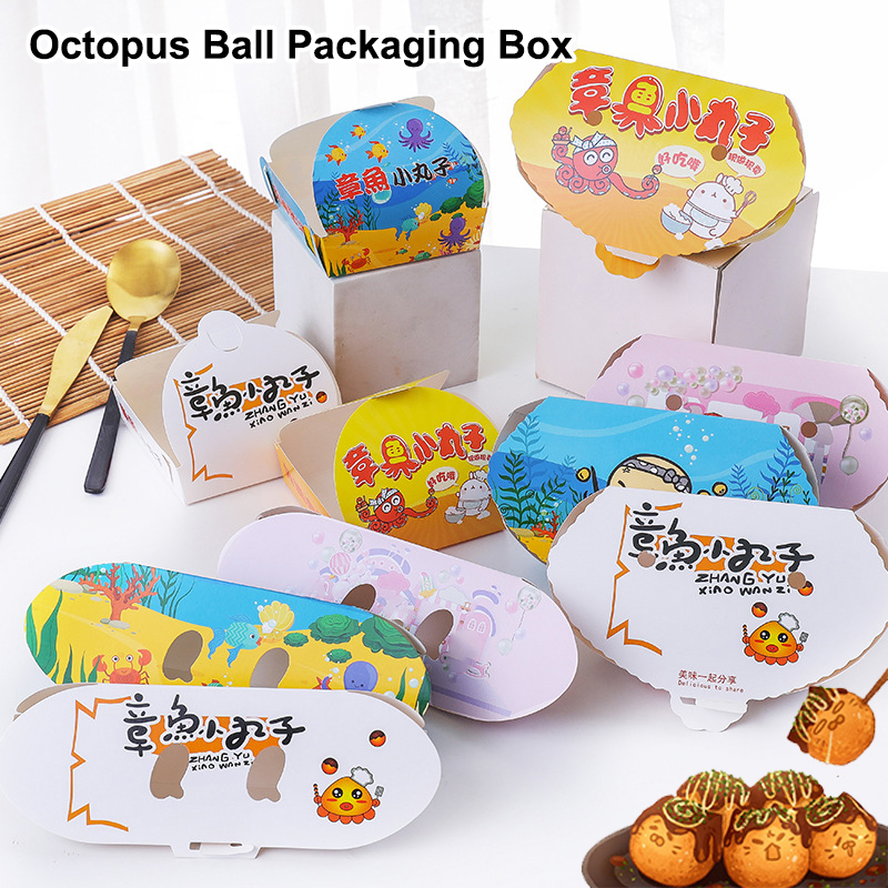 100Pcs Disposable Cartoon Octo - Food Packed Snacks ulasan dan harga