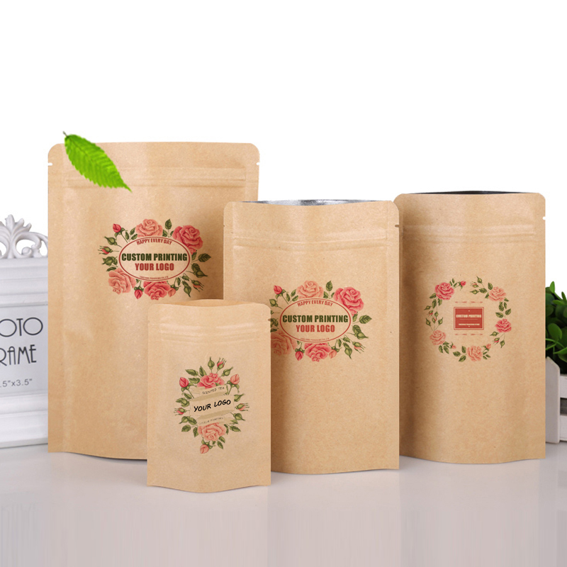 Custom LOGO Brown Kraft Paper  - Food Snacks Logos ulasan dan harga