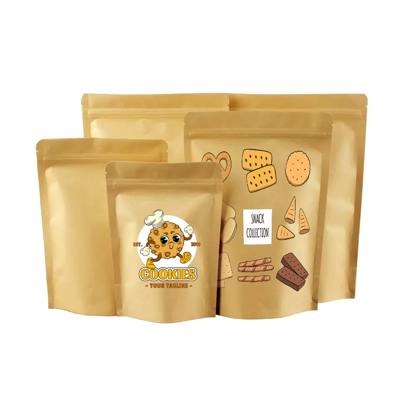 Custom LOGO Brown Kraft Paper  - Food Snacks Logos ulasan dan harga