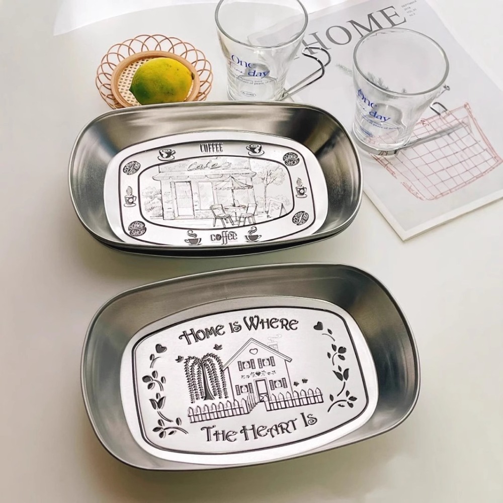 2PCS Vintage American Tin Tray - Food Snacks For Picnic ulasan dan harga