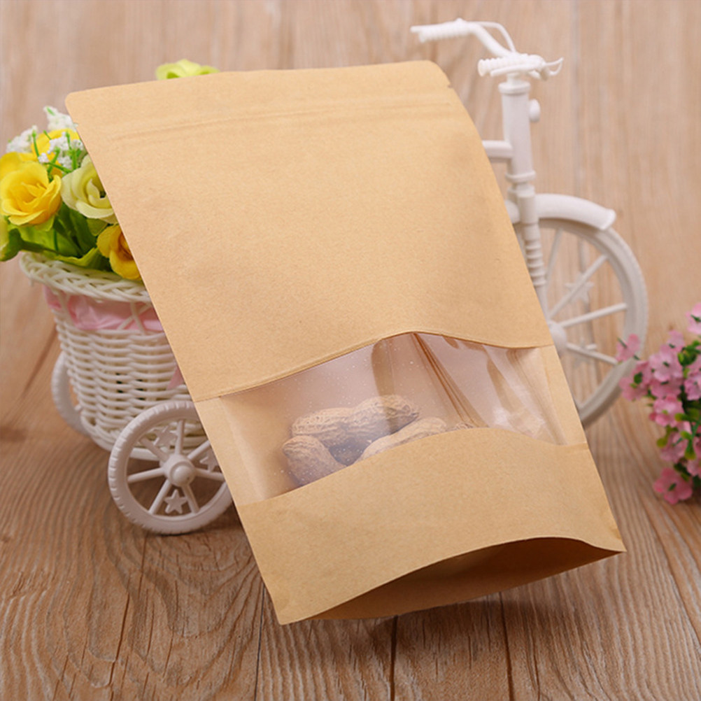 50Pcs Kraft Paper Zipper Seale - Food Snacks In Usa ulasan dan harga
