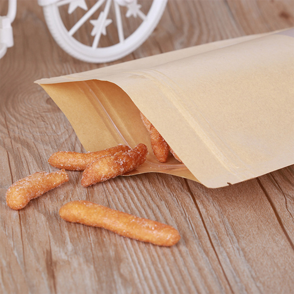 50Pcs Kraft Paper Zipper Seale - Food Snacks In Usa ulasan dan harga