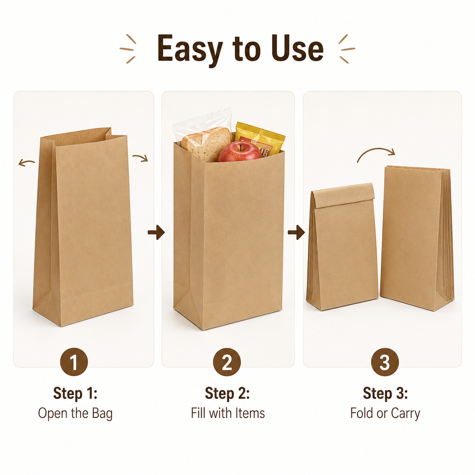10-30Pcs Recyclable Brown Kraf - Food Day Snacks ulasan dan harga