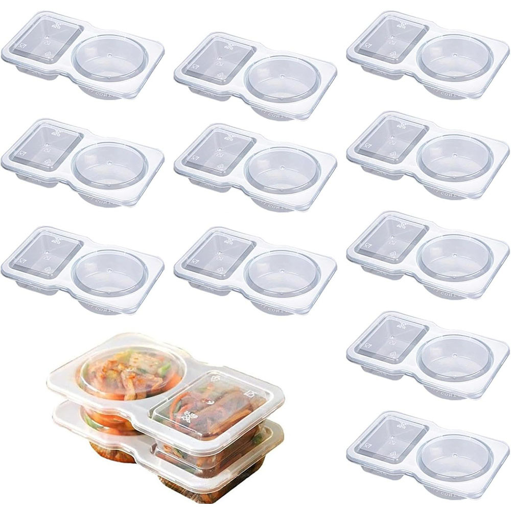 2-compartment Disposable Clear - Food Packed Snacks ulasan dan harga