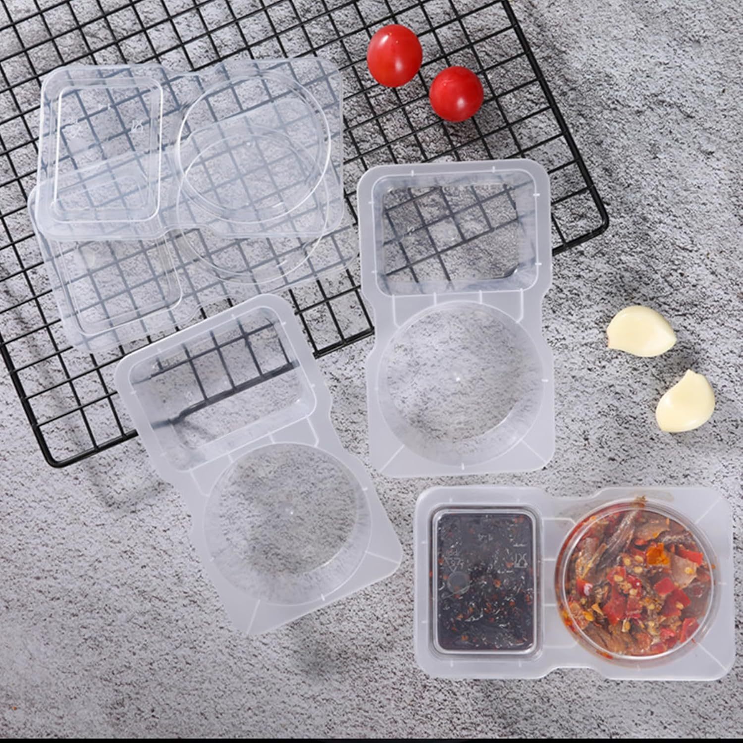 2-compartment Disposable Clear - Food Packed Snacks ulasan dan harga