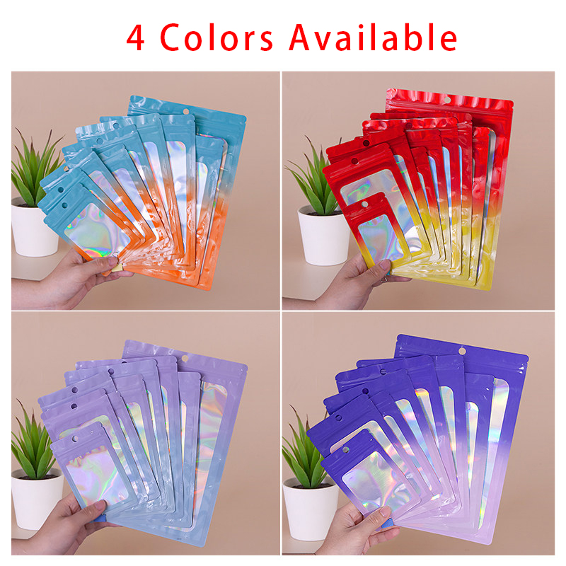 Holographic Color Square Zippe - Food Snacks In Usa ulasan dan harga