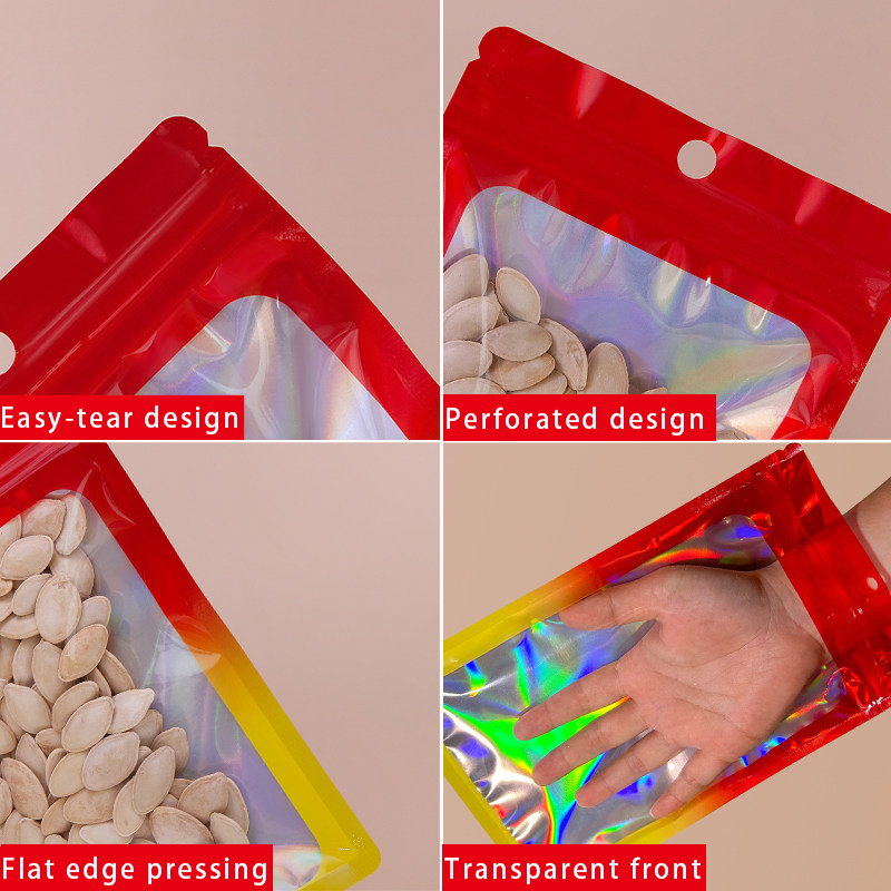 Holographic Color Square Zippe - Food Snacks In Usa ulasan dan harga