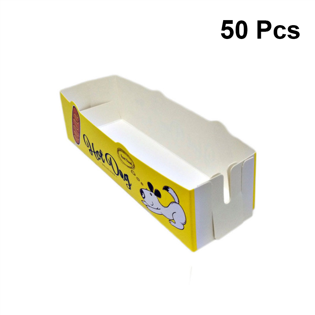 50 Pcs Hot Dog Box Food Servin - Food Snacks For Picnic ulasan dan harga