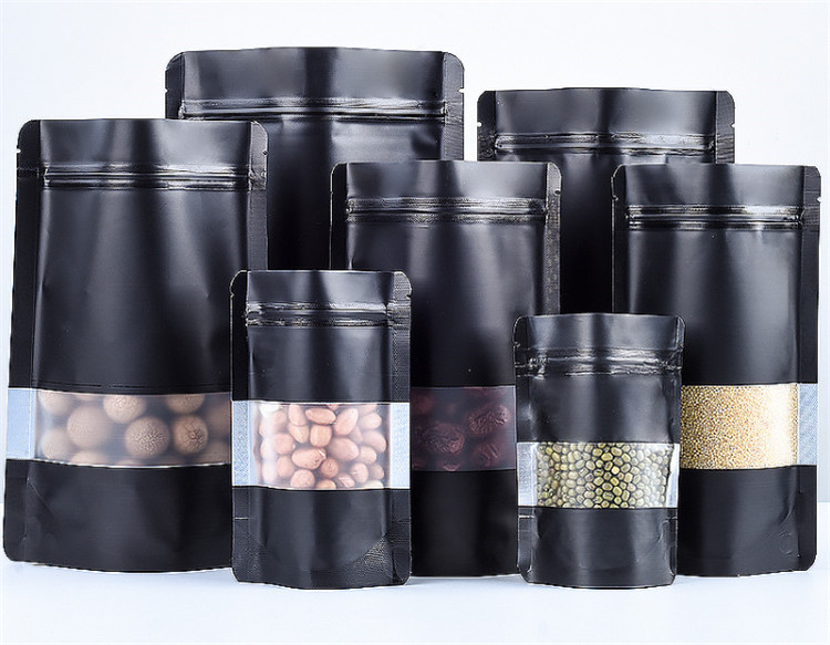 100PCS Stand-up Matte Black Al - Food Day Snacks ulasan dan harga