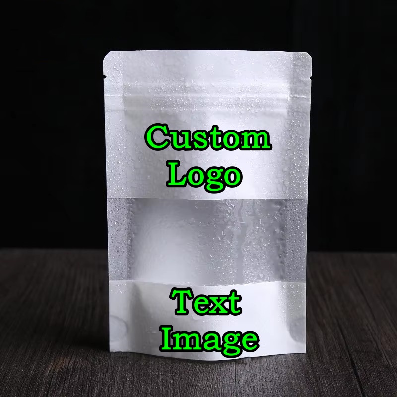 100PCS Stand-up White Paper Fr - Food Snacks Logos ulasan dan harga