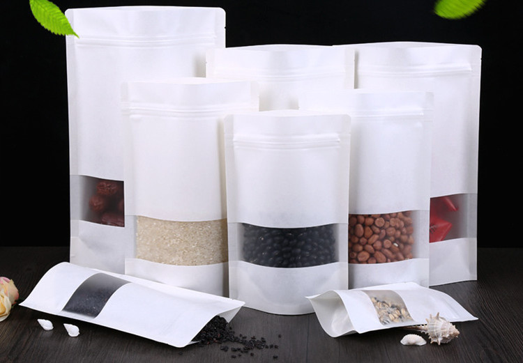 100PCS Stand-up White Paper Fr - Food Snacks Logos ulasan dan harga