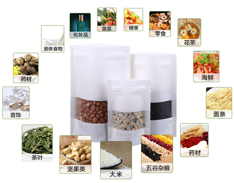 100PCS Stand-up White Paper Fr - Food Snacks Logos ulasan dan harga