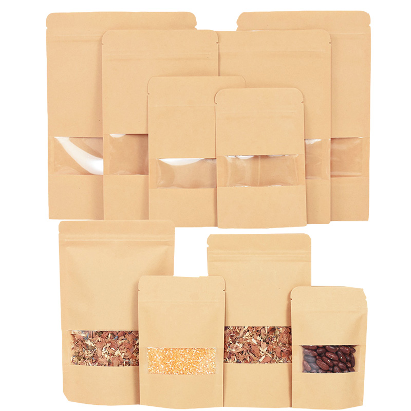 20/50pcs Kraft Paper Zip Lock  - Food Day Snacks ulasan dan harga