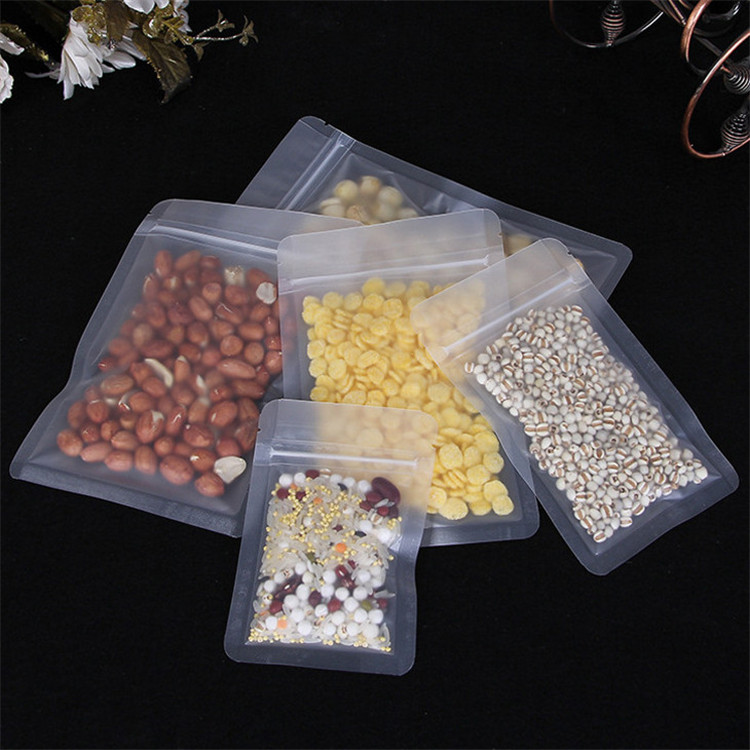 100PCS Frosted Plastic Ziplock - Food Snacks Logos ulasan dan harga