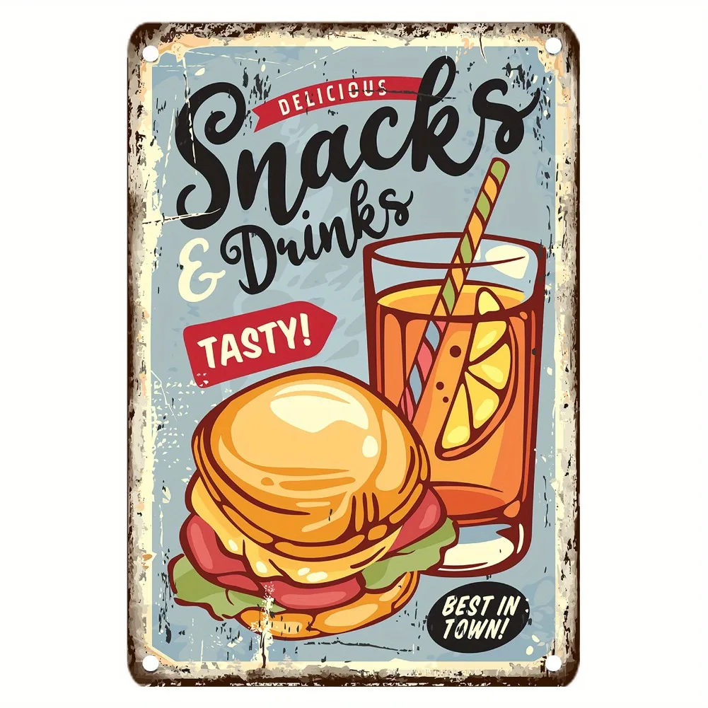 Vintage Food Metal Sign, 12x8  - Food Drink Snacks ulasan dan harga