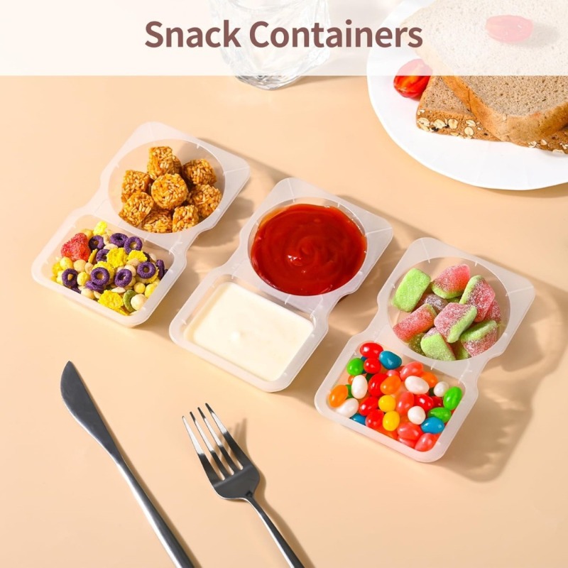 5/10/20/40PCS Double Compartme - Food Snacks For Picnic ulasan dan harga