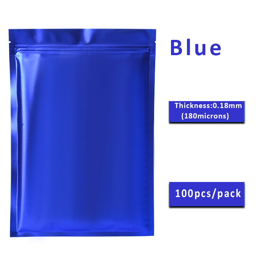 100pcs Matte Blue Foil Zipper  - Food Snacks In Usa ulasan dan harga