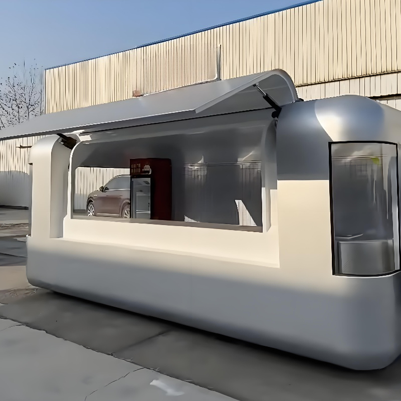 Round Movable Food Trailer Por - Food Drink Snacks ulasan dan harga