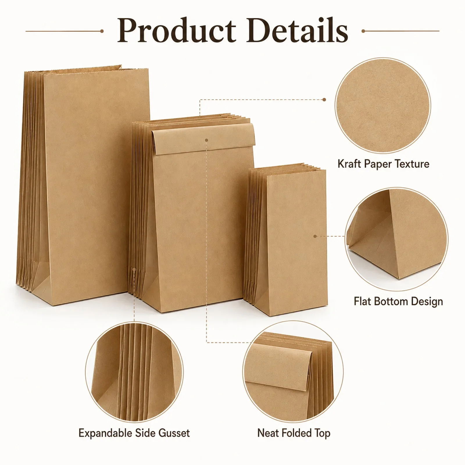 10-30Pcs Small Brown Kraft Pap - Food Day Snacks ulasan dan harga
