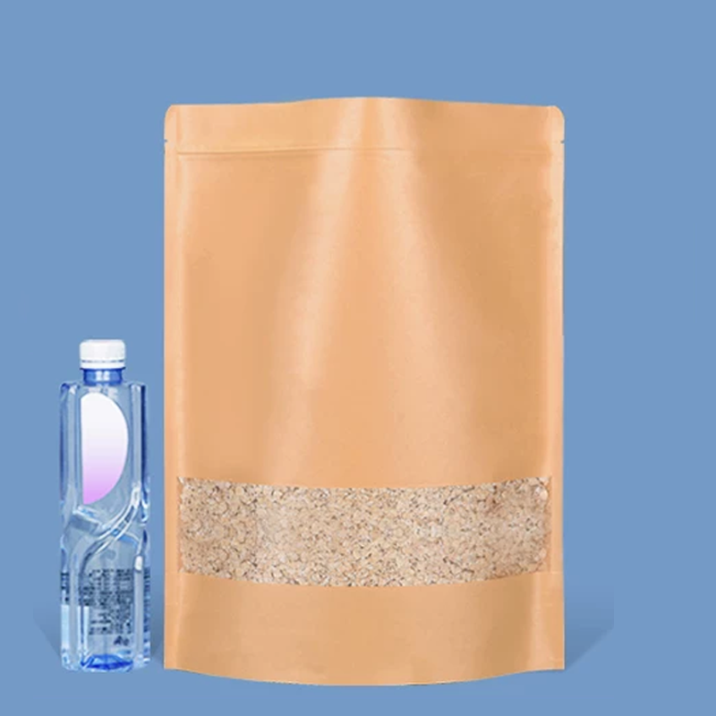 50 kraft paper bags,windowed s - Food Snacks Logos ulasan dan harga