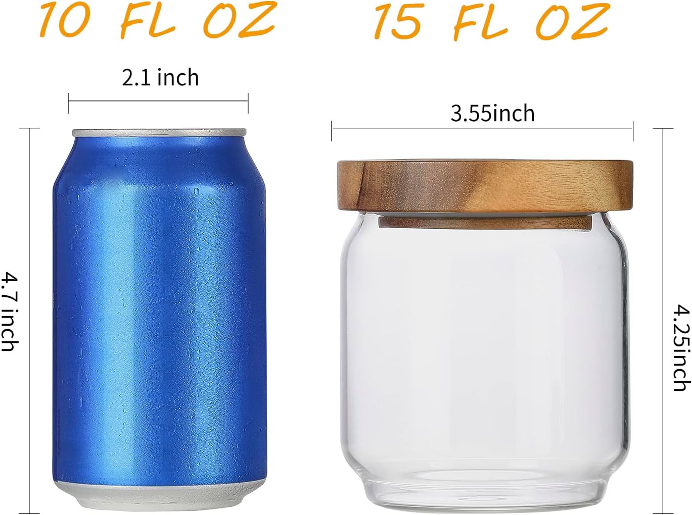 4 Pack 15oz Clear Glass Jars w - Food Packed Snacks ulasan dan harga