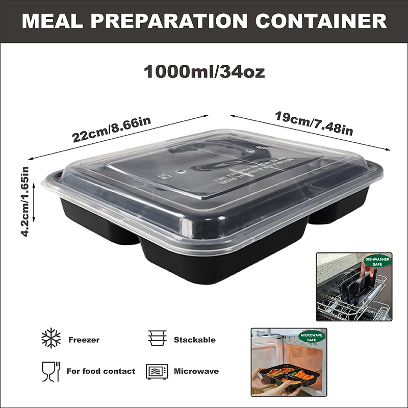 3-Compartment 34 Oz/1000 Ml, 1 - Food Snacks For Picnic ulasan dan harga
