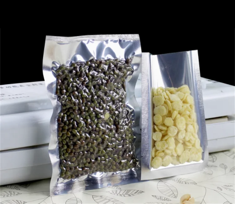 100 Pack Silver Glossy Flat Po - Food Packed Snacks ulasan dan harga